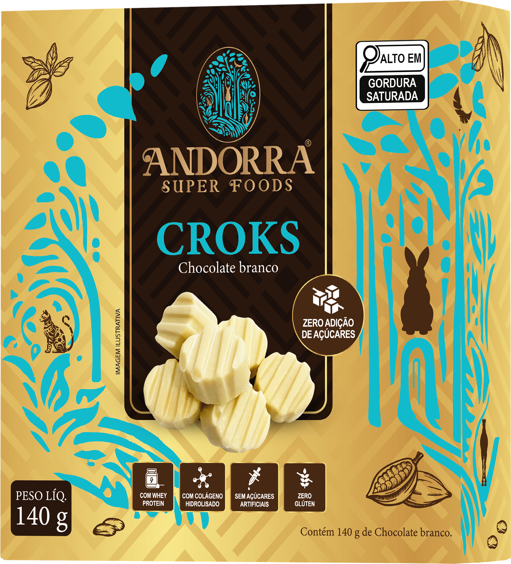 Croks Chocolate Branco com Crisp de Proteína – 140g